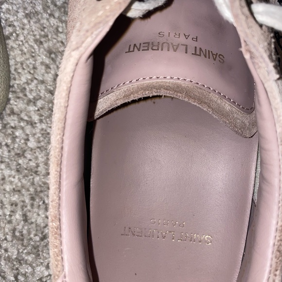 Saint Laurent Women's Pink Shoes Suede Sneakers Sneakers. - Picture 6 of 7